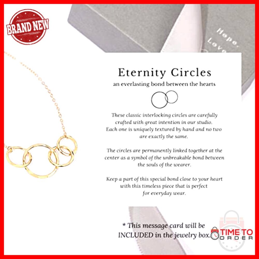 Gold Plated Sterling Silver Interlocking Rings Ne… - image 4